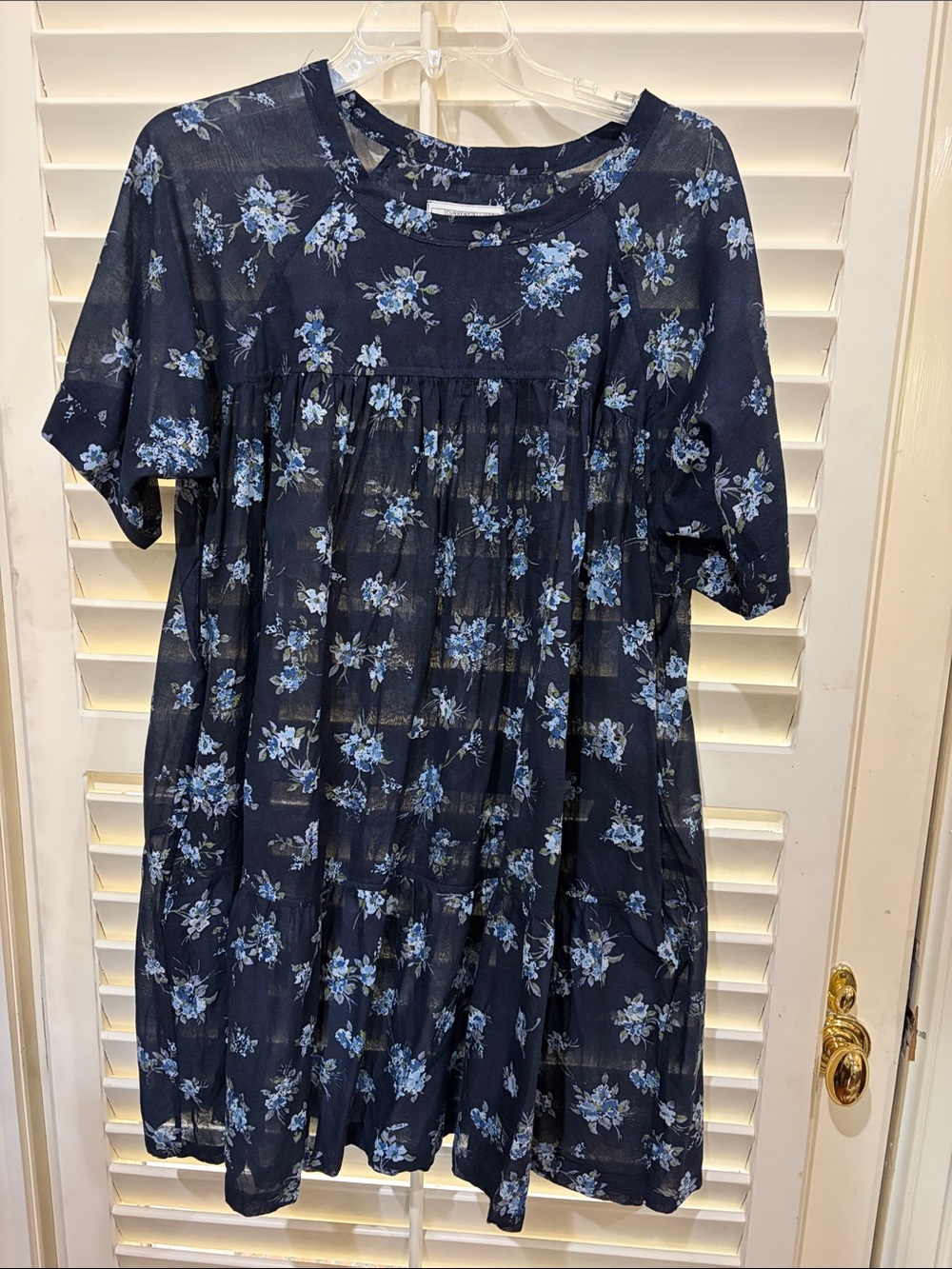 Current/Elliott Navy Floral Dress with Blue and White Blooms. Size 1